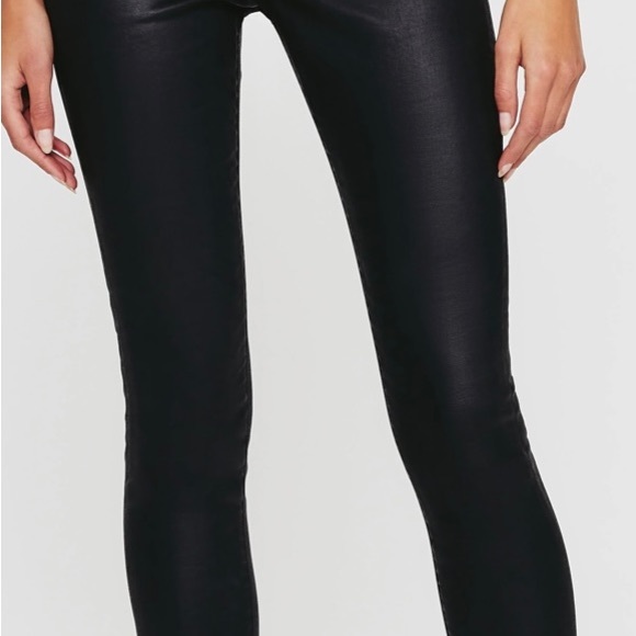 🖤AG Adriano Goldschmied Black Leatherette Skinny Legging Jeans - size 29R - Picture 4 of 6